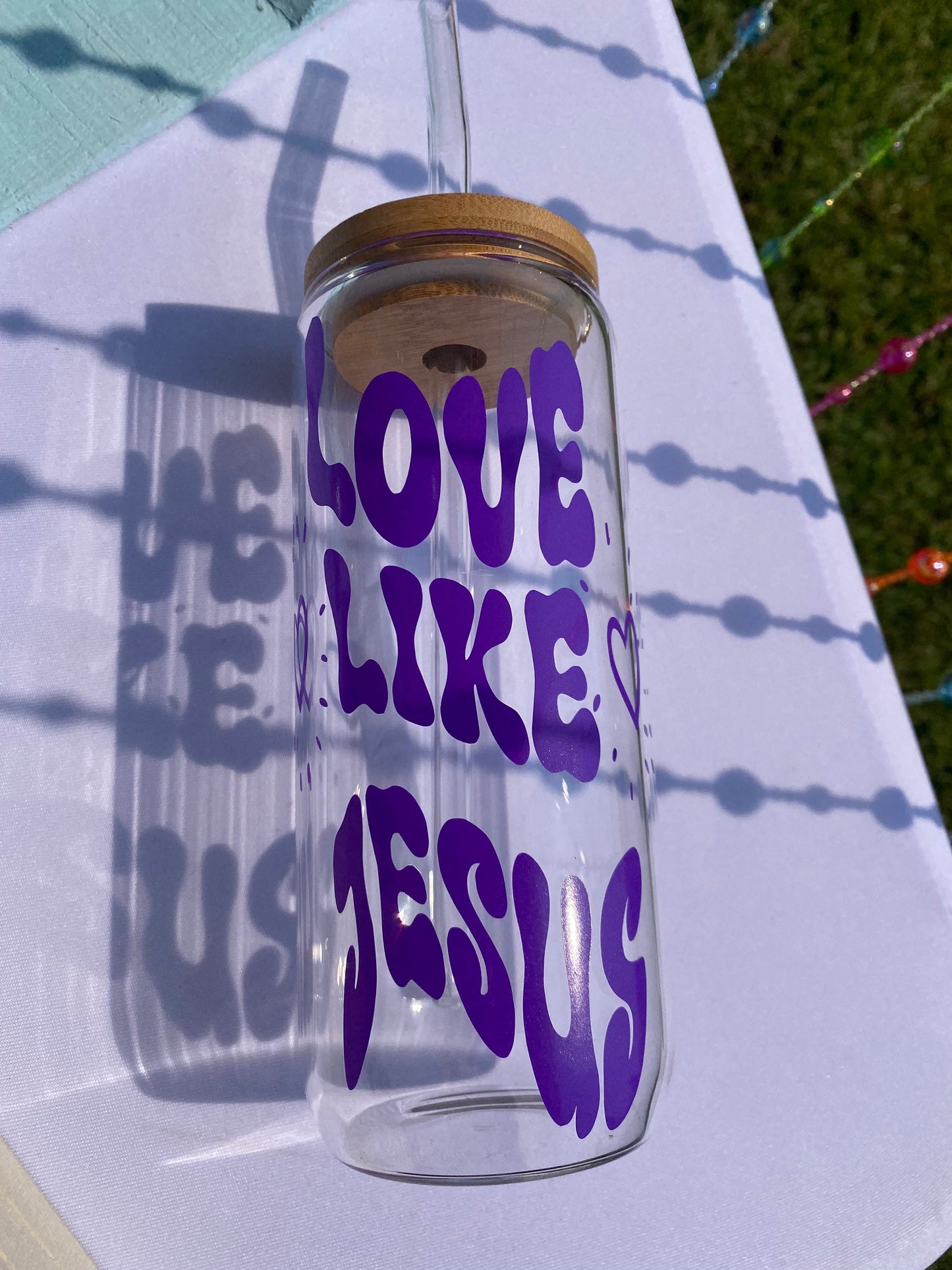 Love like Jesus Clear Libbey Glass Set