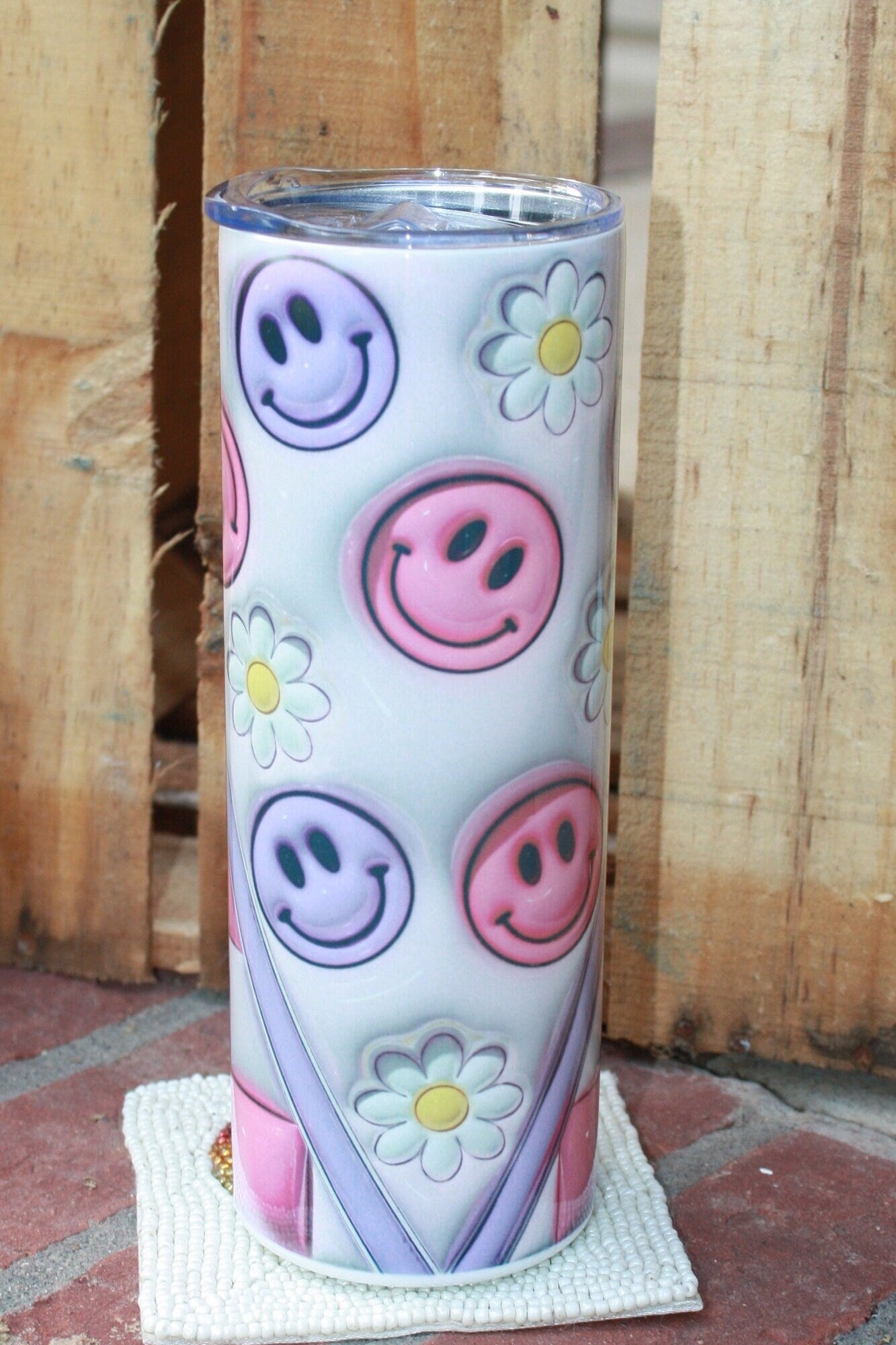 Checkered Smiley Tumbler