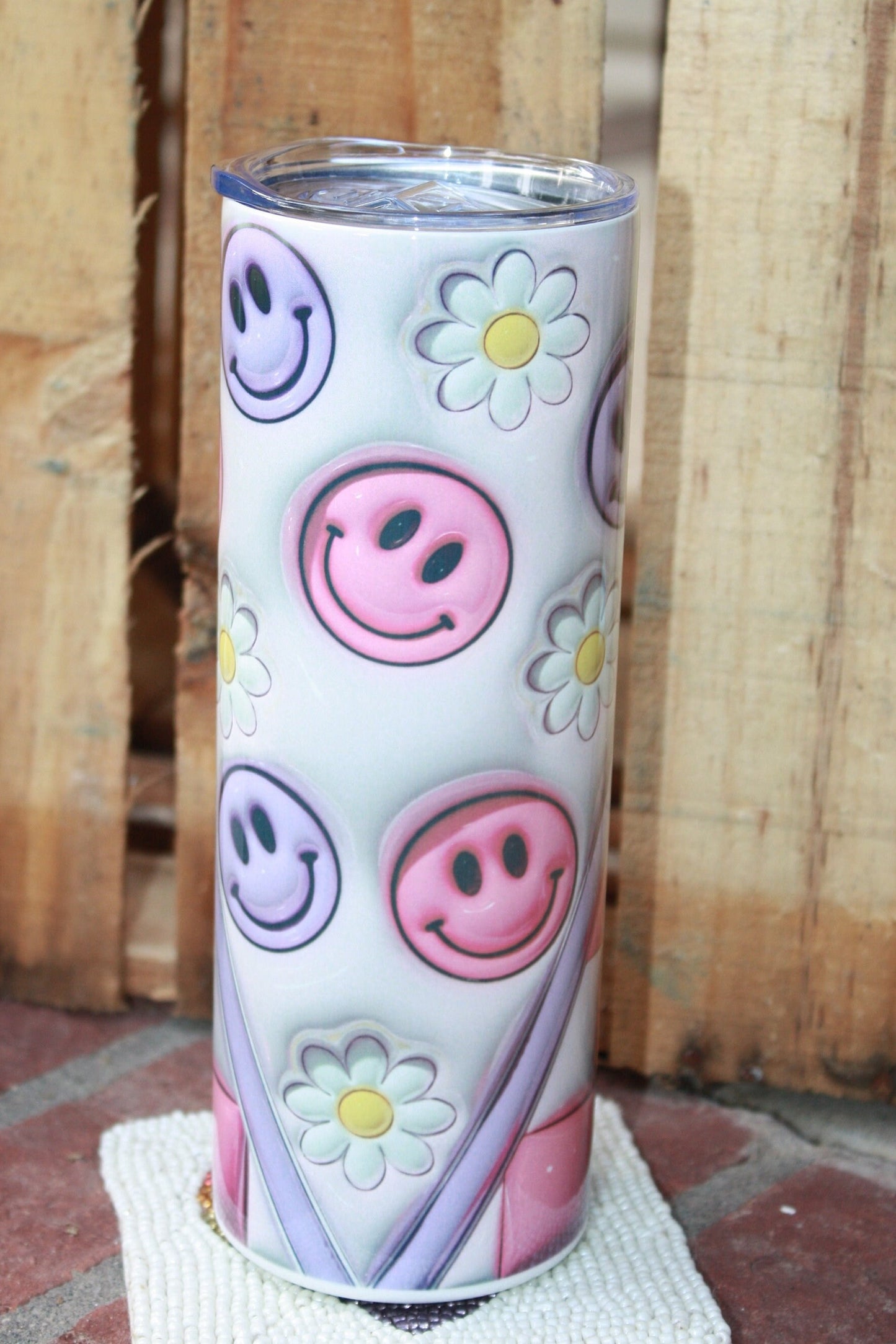 Checkered Smiley Tumbler